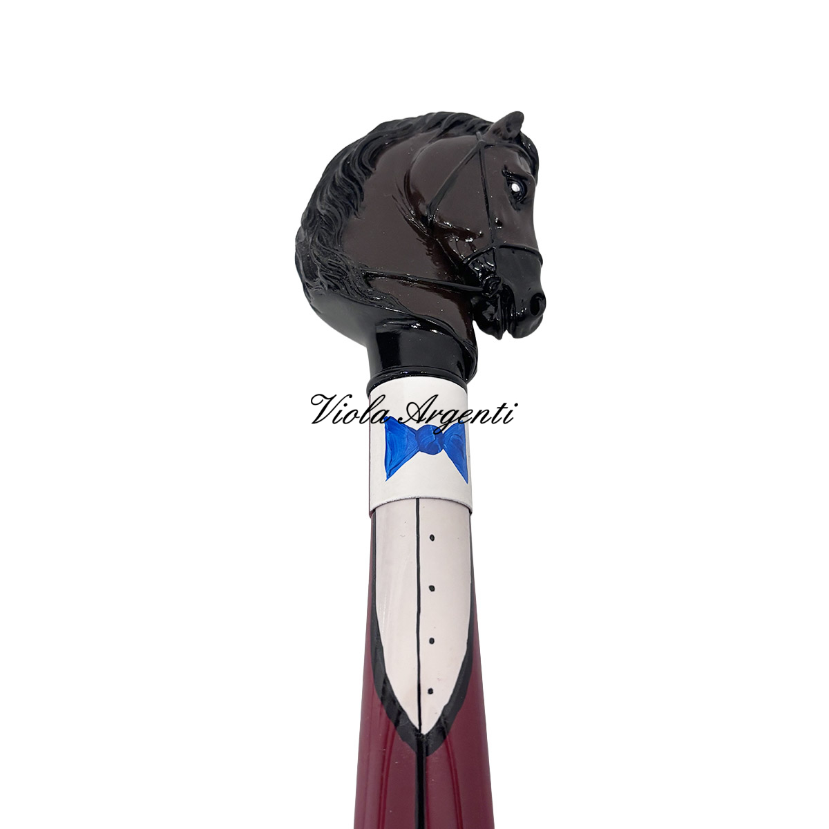 Hand-Painted Artisan Shoehorn with Horse Head Sculpture