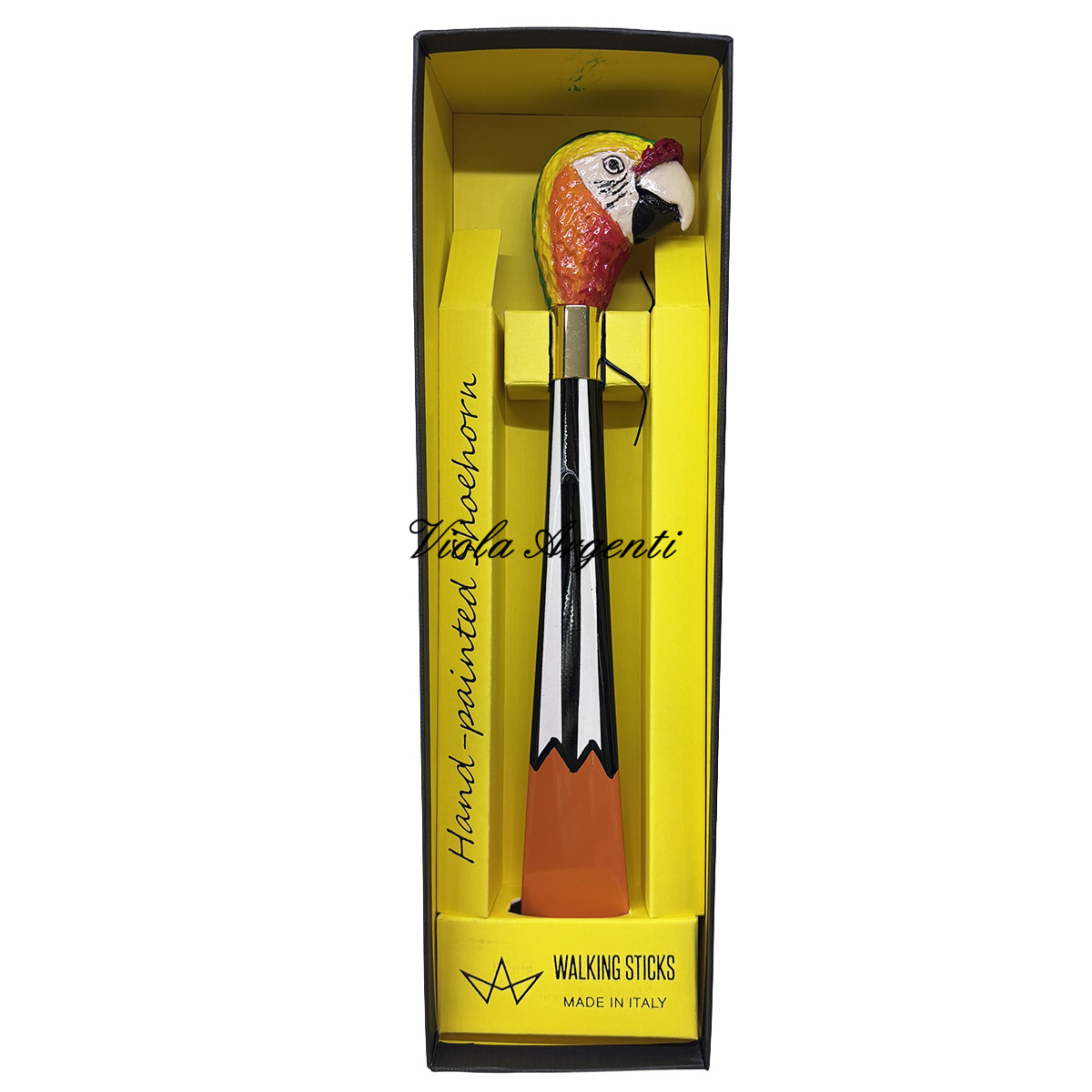 Calzascarpe dipinto a mano con testa di pappagallo