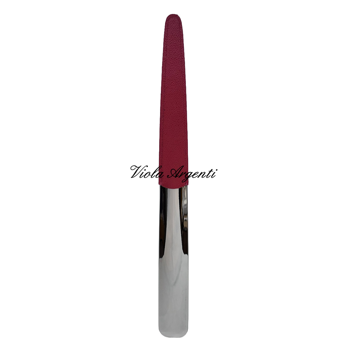 Metal Shoehorn with Genuine Leather Handle - 3