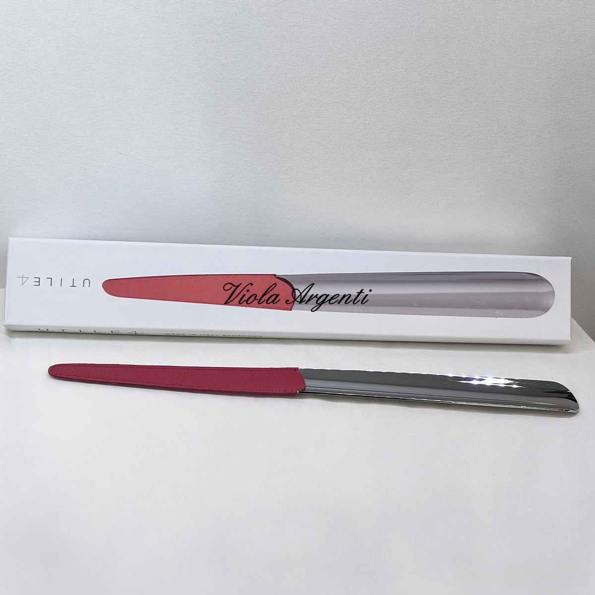 Metal Shoehorn with Genuine Leather Handle - 4