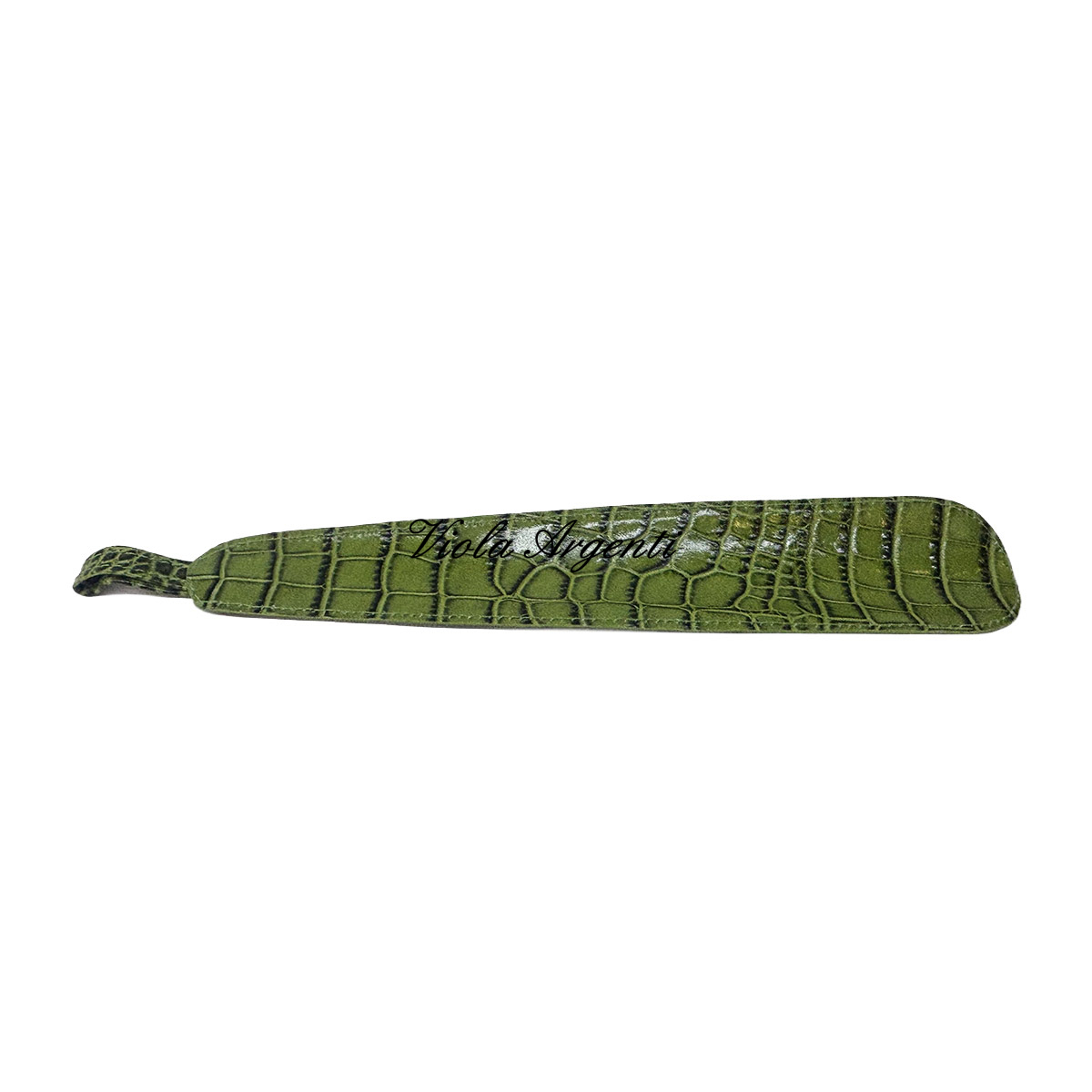 Genuine Crocodile-Print Leather Shoehorn - 5