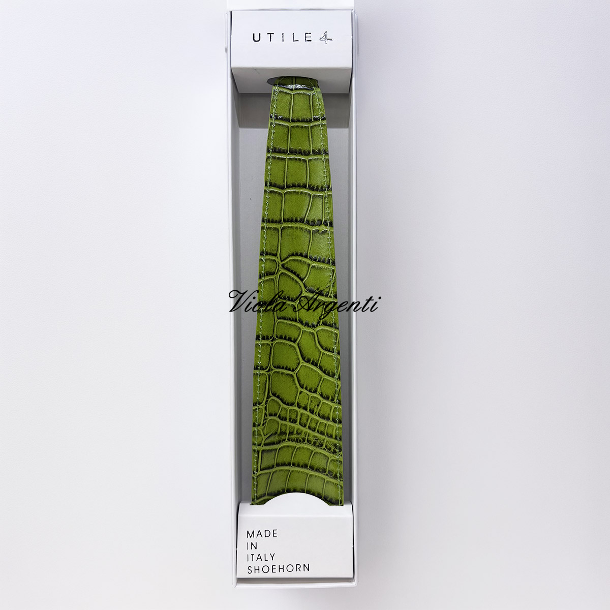 Genuine Crocodile-Print Leather Shoehorn - 6