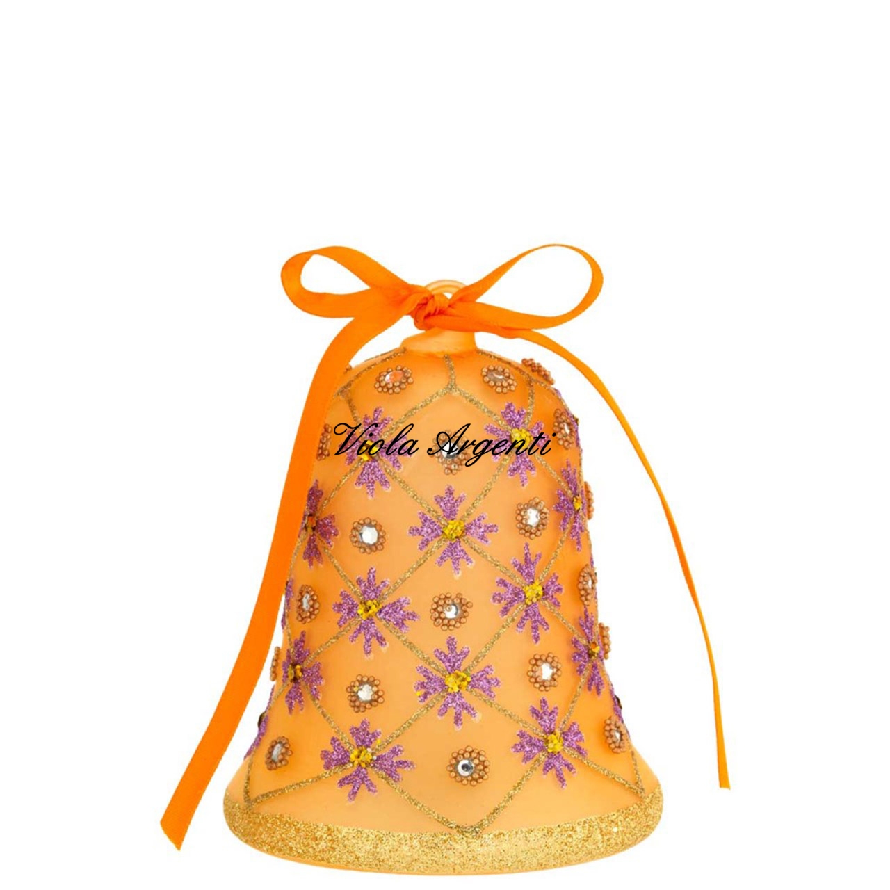 Campanella pasquale arancio con led