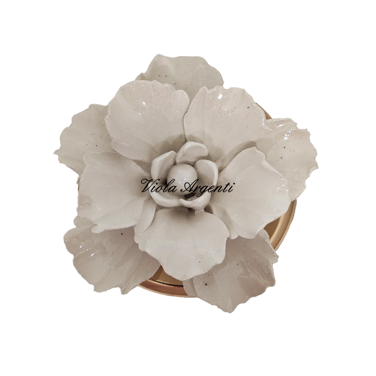 Candela anemone bianco in porcellana