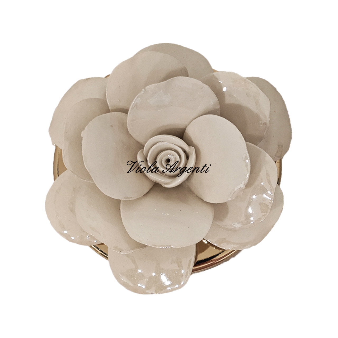 Candela rosa di maggio porcellana bianca