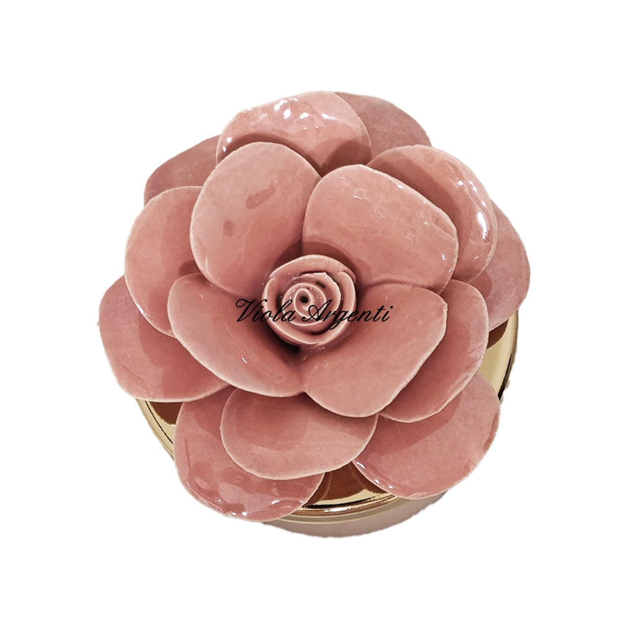 Candela rosa di maggio in porcellana rosa