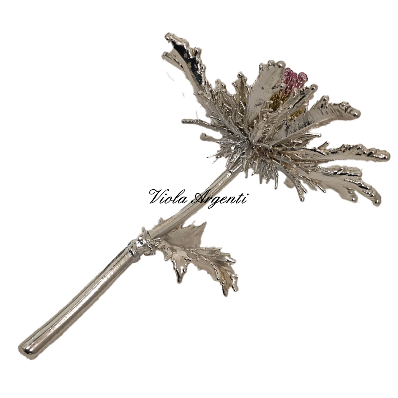 Large silver-plated true thistle - 3