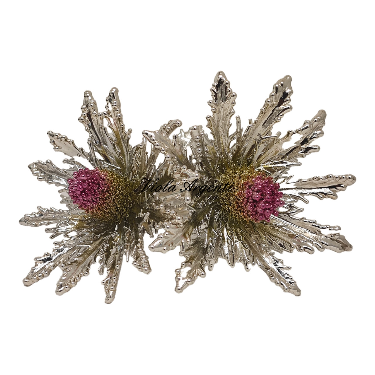 Large silver-plated true thistle - 4