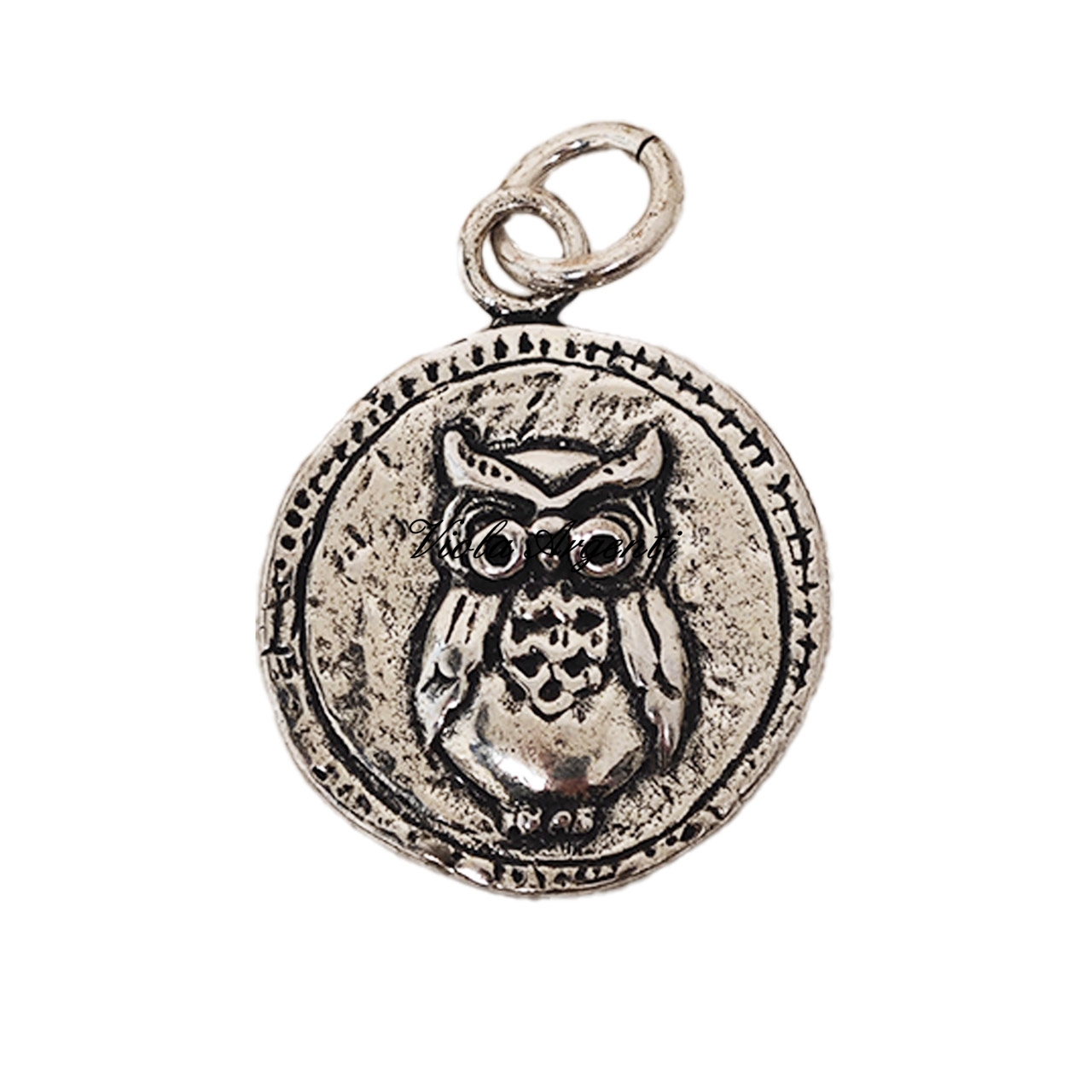 Coin pendant with owl