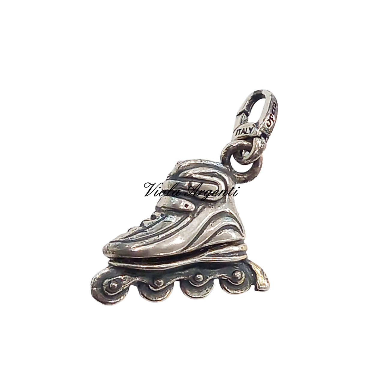 Ciondolo pattini in linea in argento 800