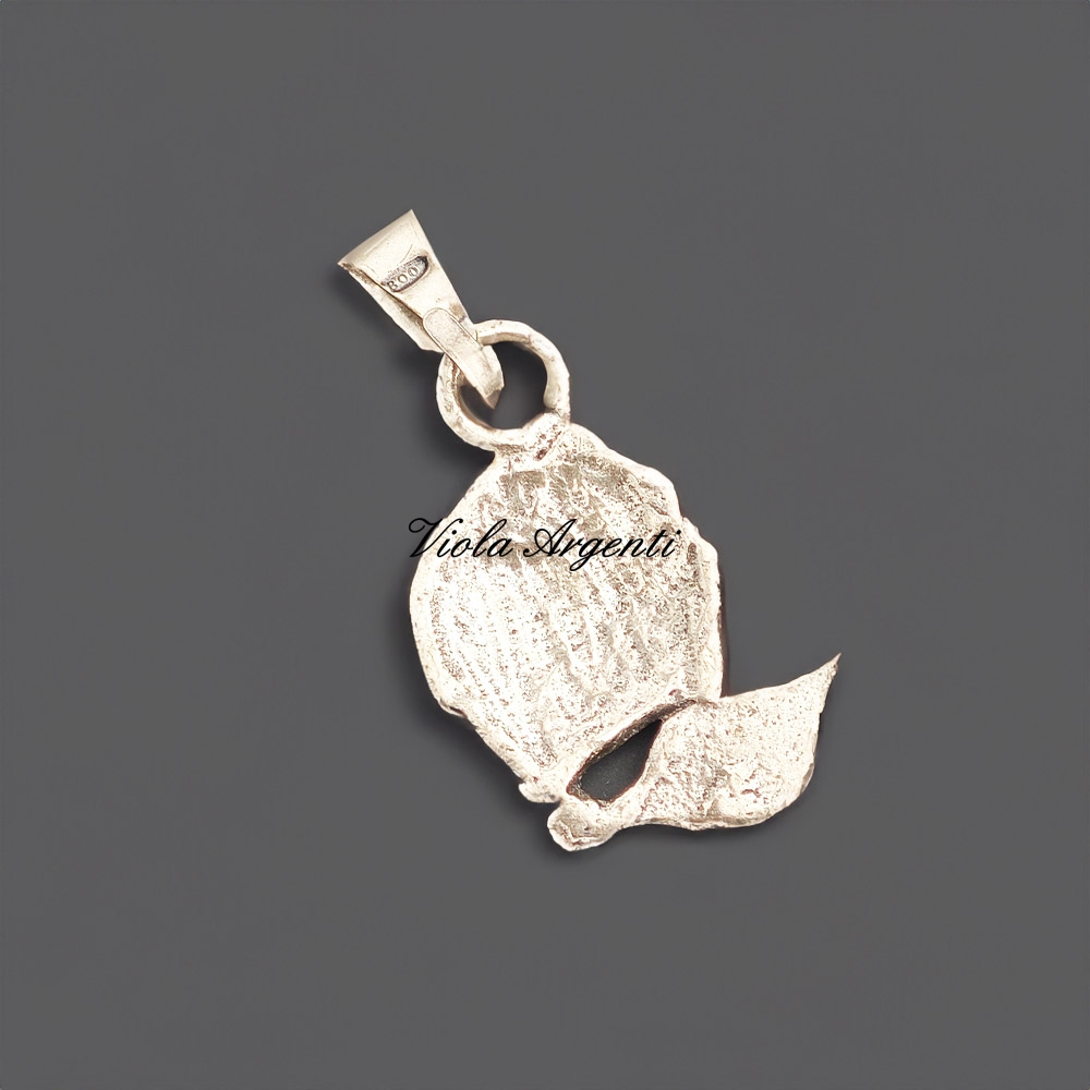 Pendant with rose in 800 sterling silver