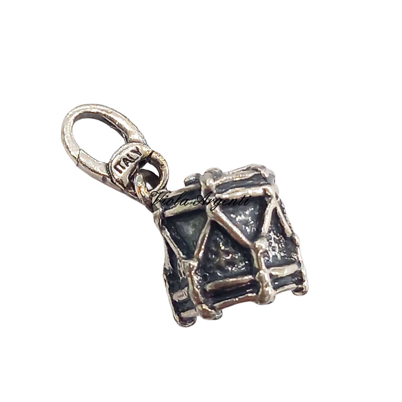 Ciondolo tamburo in argento 800