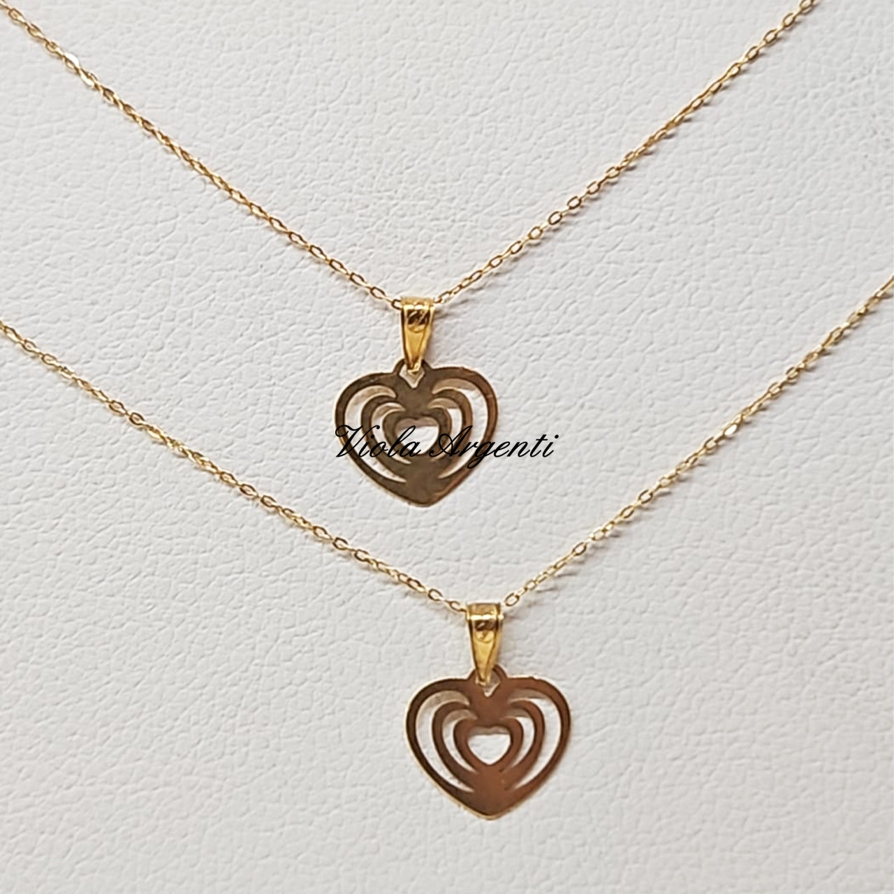 Yellow gold necklace with heart  - 3