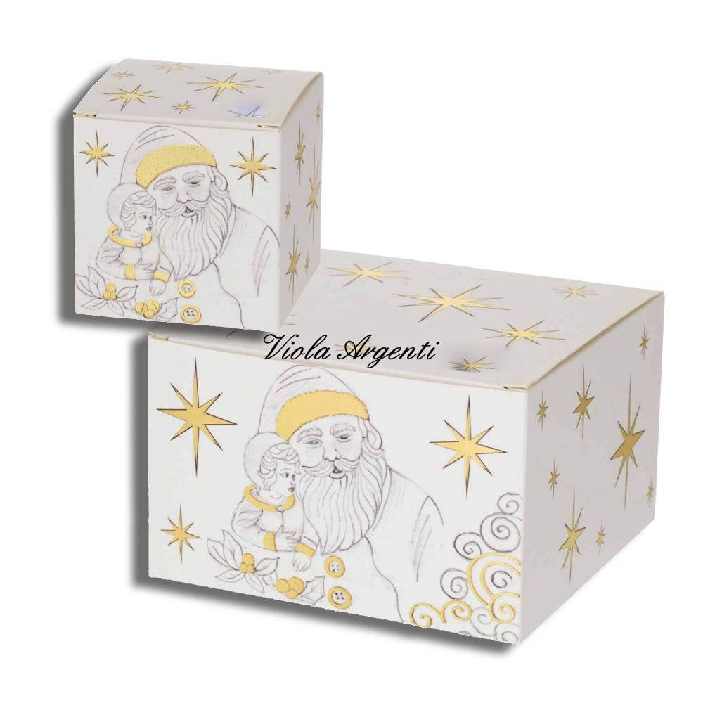 Candela Profumata in Vasetto rondo Rosso Stellato con Coperchio Babbo Natale – Edizione Natalizia