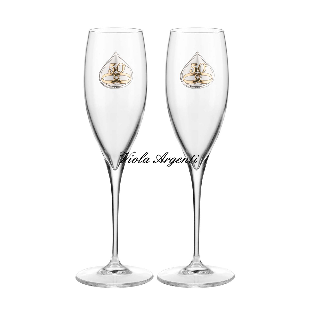 Pair of 50th Anniversary Flutes di . Argento online