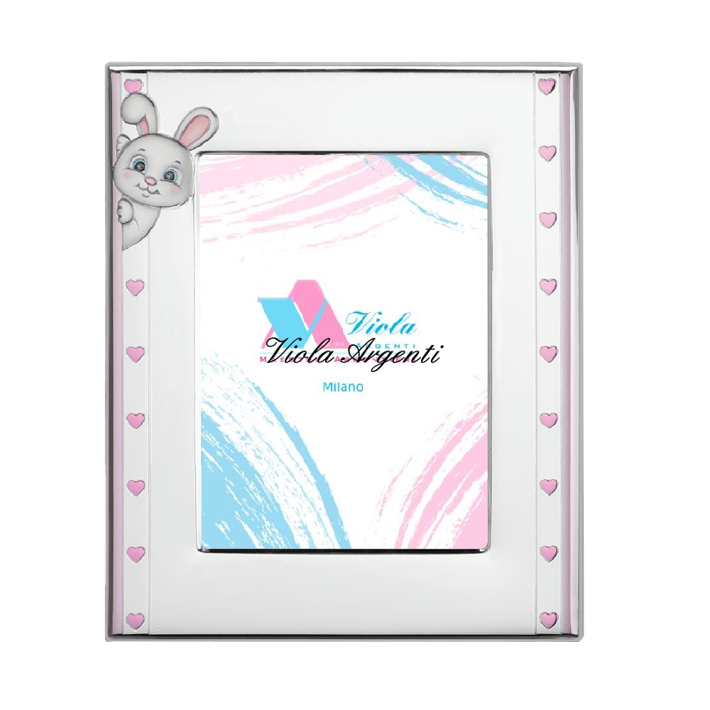 Side bunny pink frame di Viola Argenti. Argento online