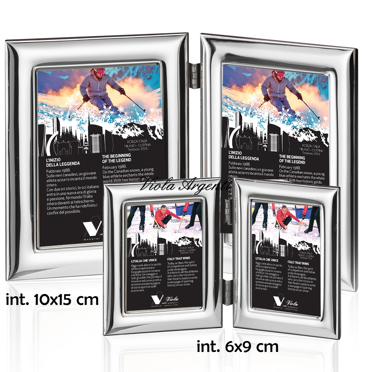 Smooth double silver photo frame di . Argento online