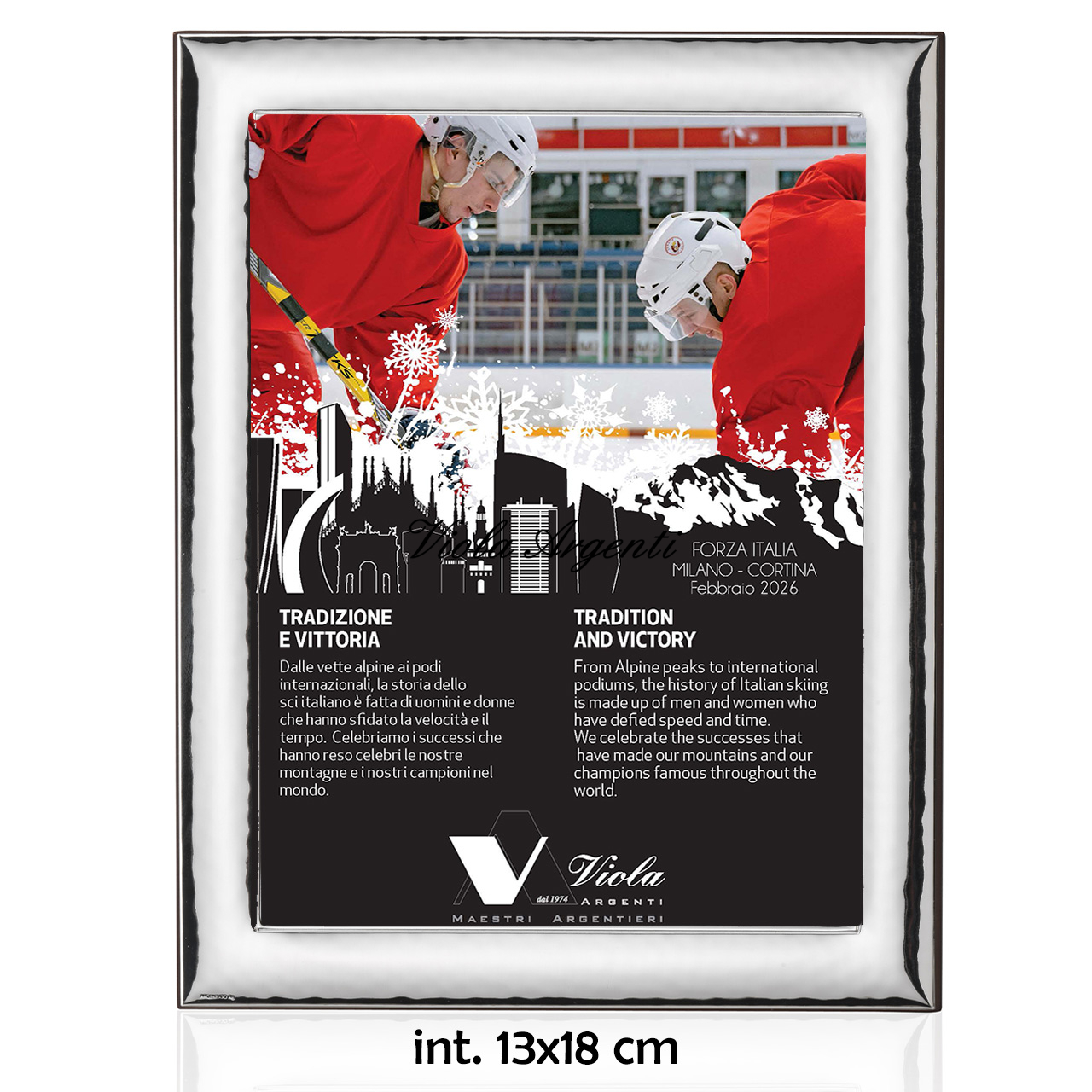 Bilaminated silver photo frame