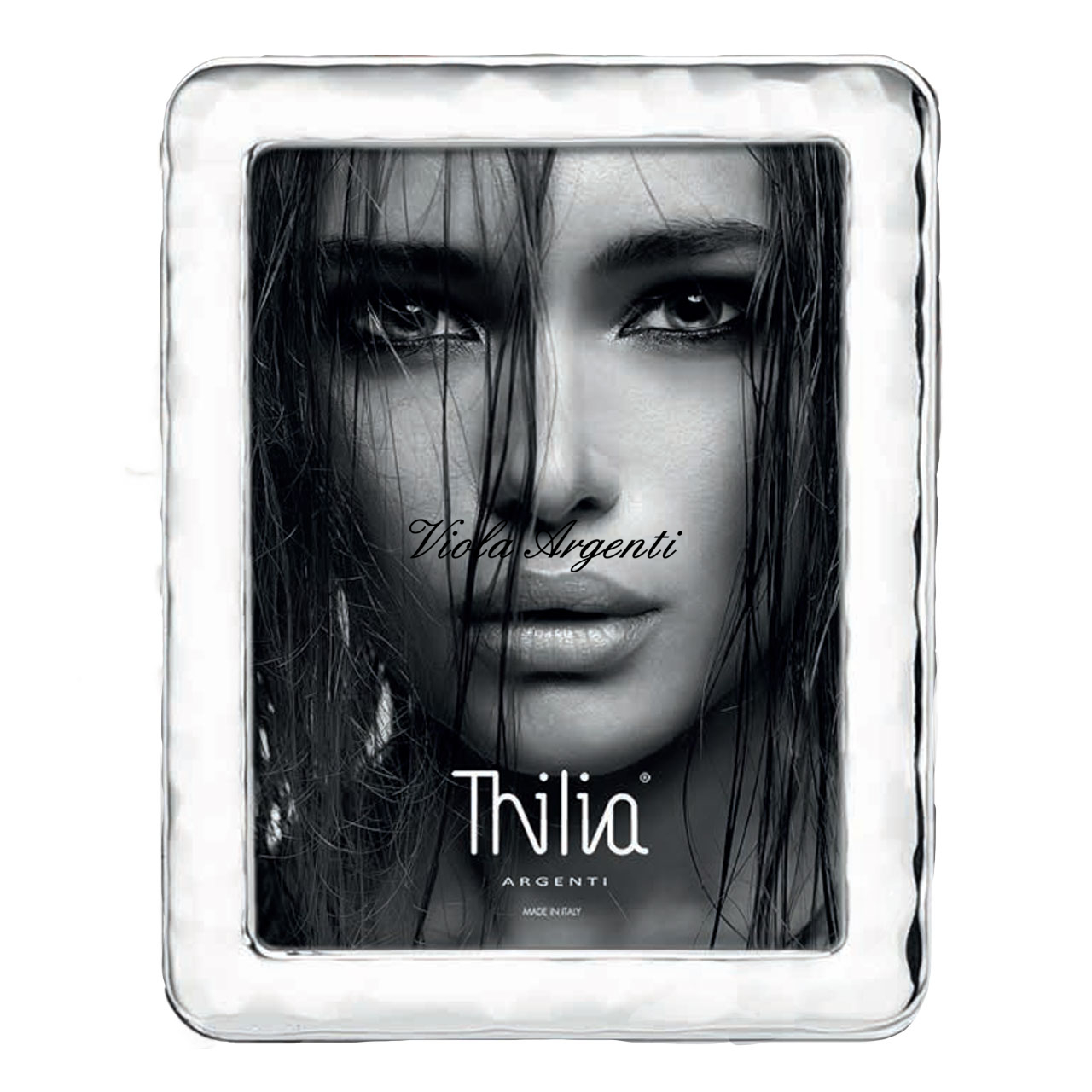 Cornice in argento martellato