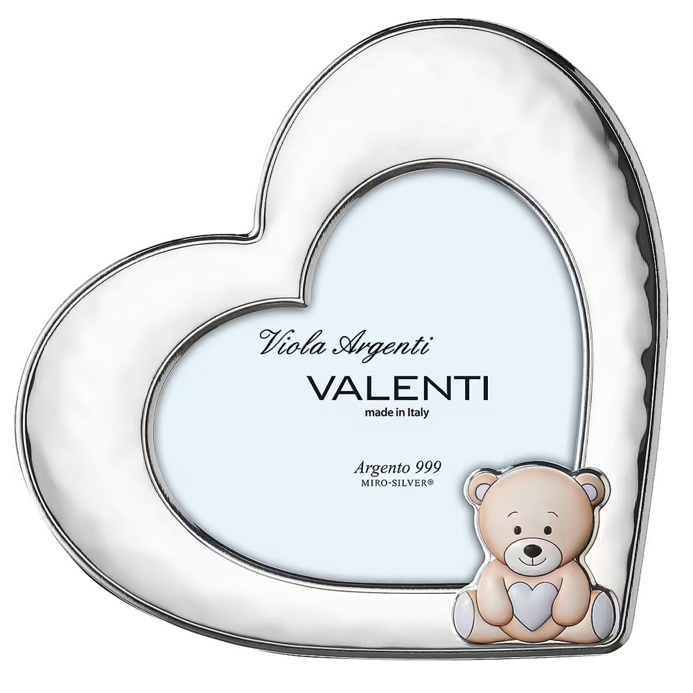 Cornice cuore orsetto azzurro di Valenti. Argento online