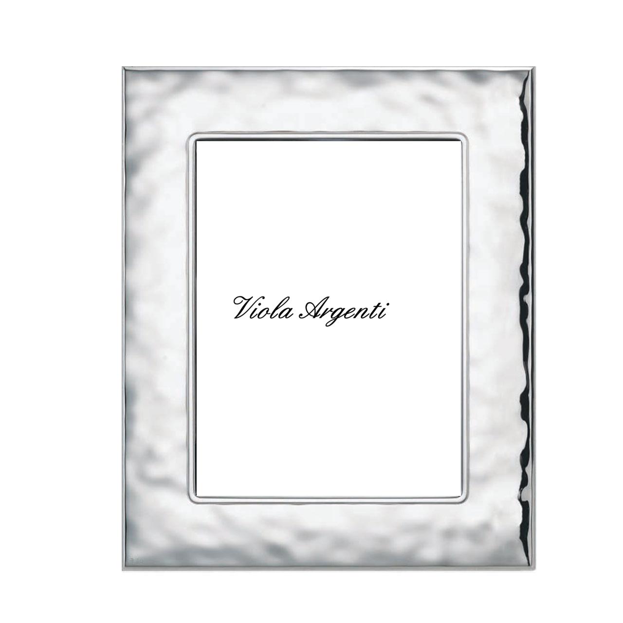 Hammered silver frame