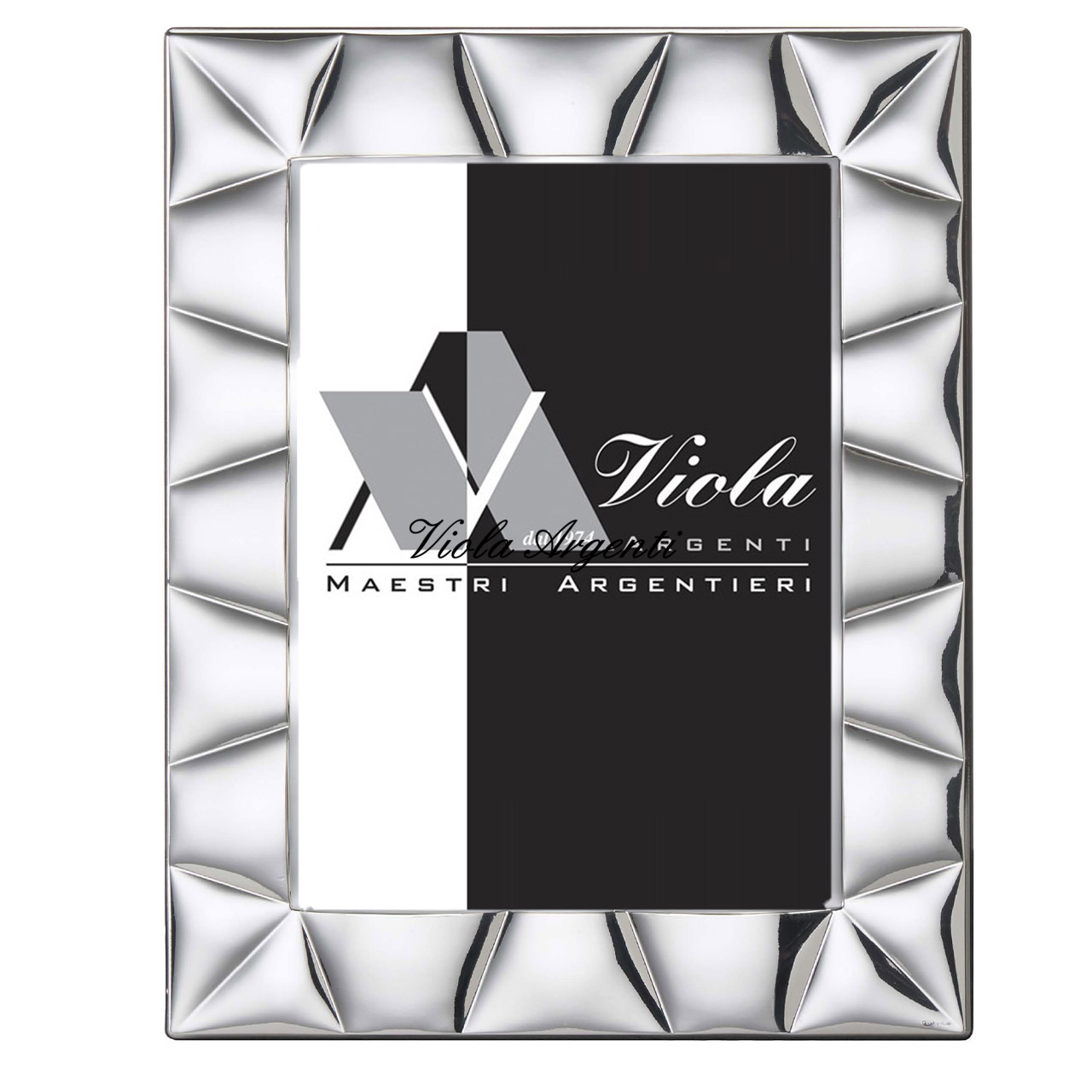 Faceted geometric frame 925 di . Argento online