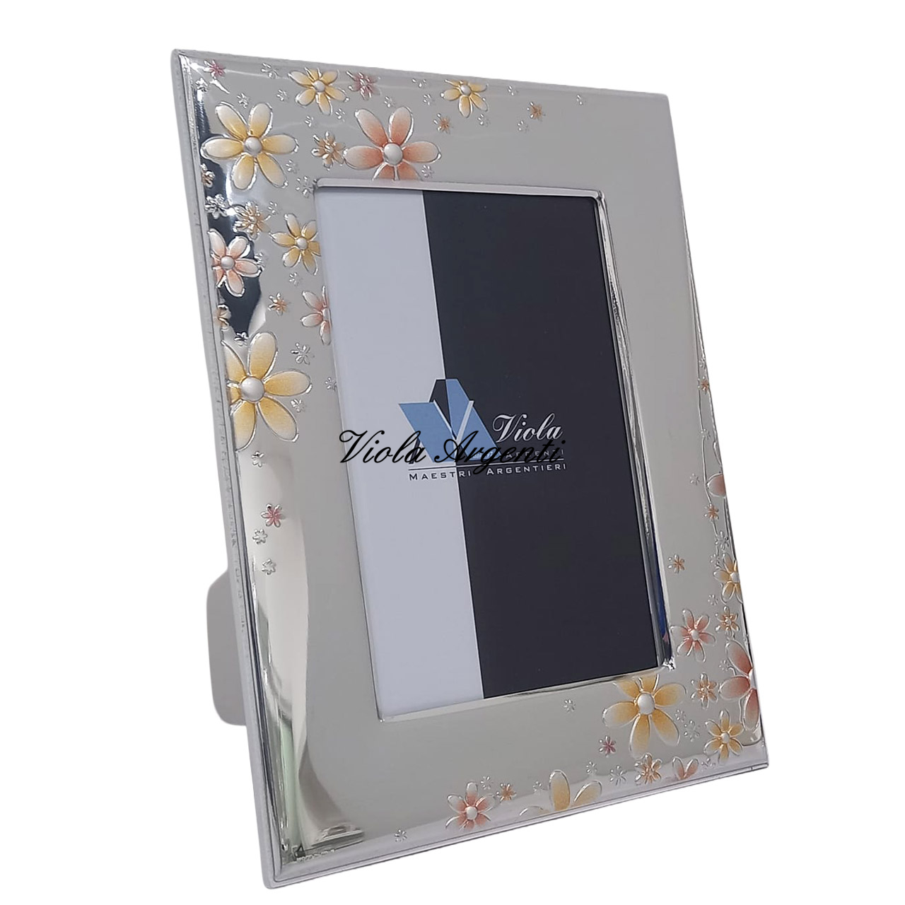 Cornice portafoto floreale di . Argento online