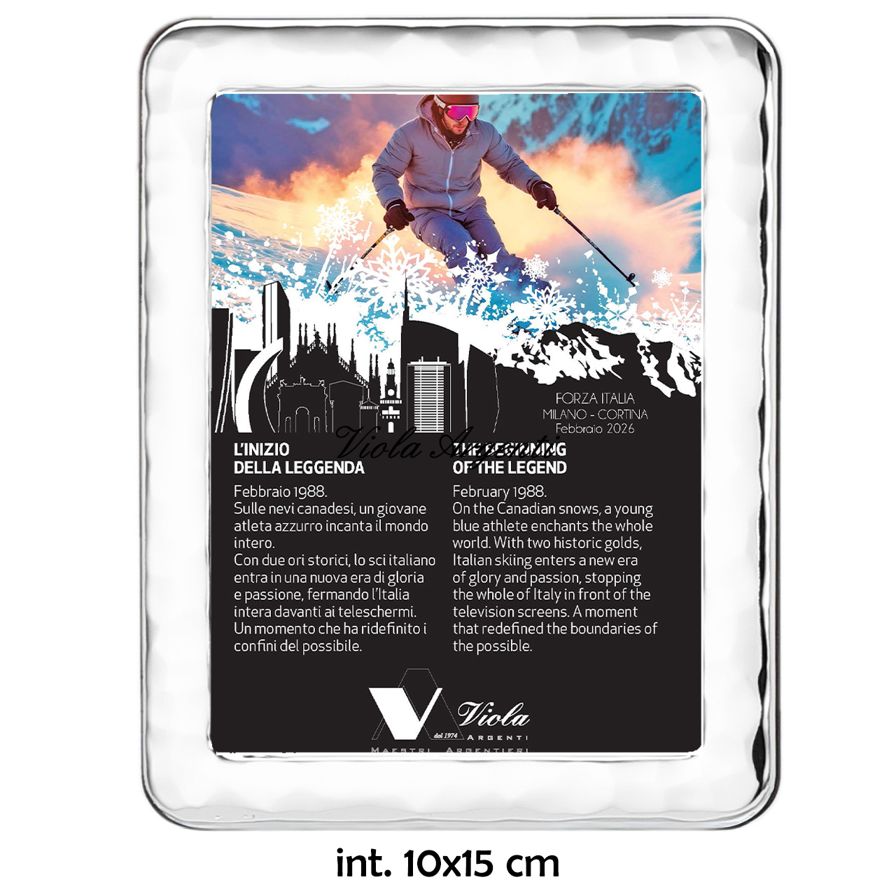 Cornice in argento 999 effetto battuto e angoli arrotondati - 3