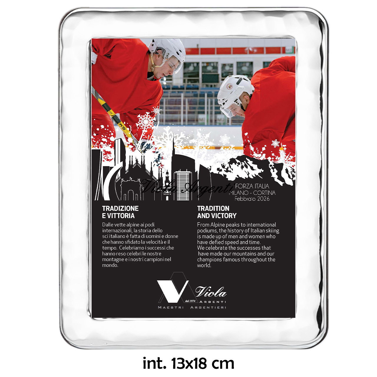 Cornice in argento 999 effetto battuto e angoli arrotondati - 4