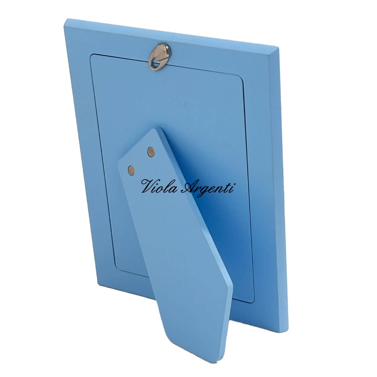 Photo frame with bow and blue hearts - 3