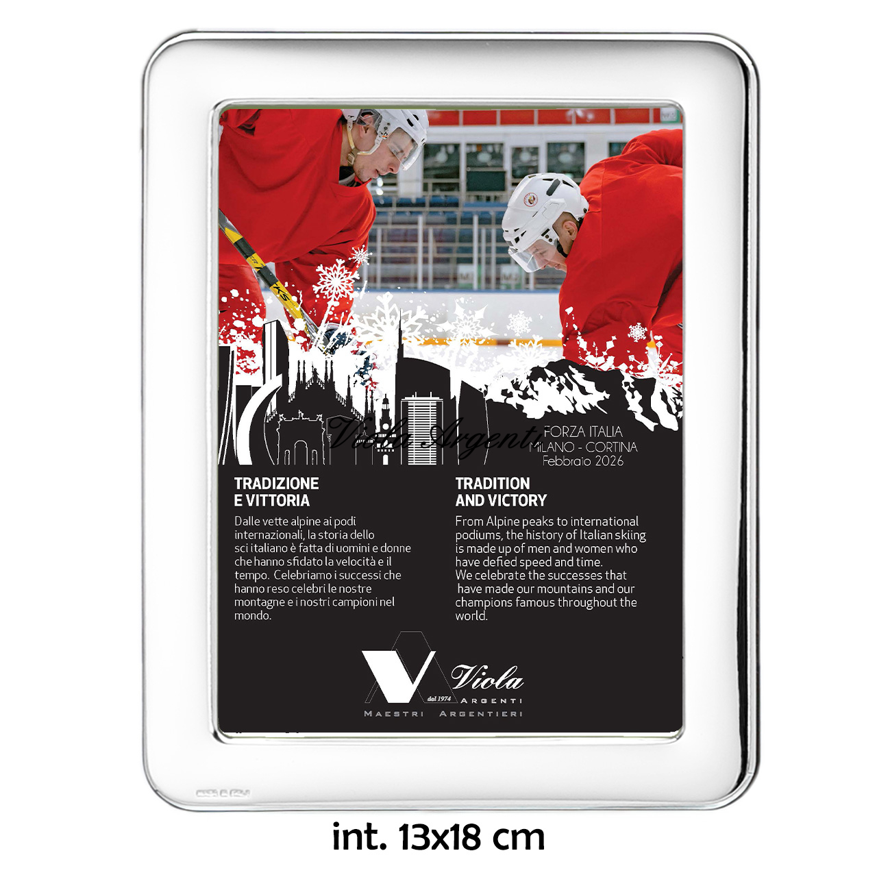 Cornice in argento 999 con lastra liscia e angoli arrotondati - 3