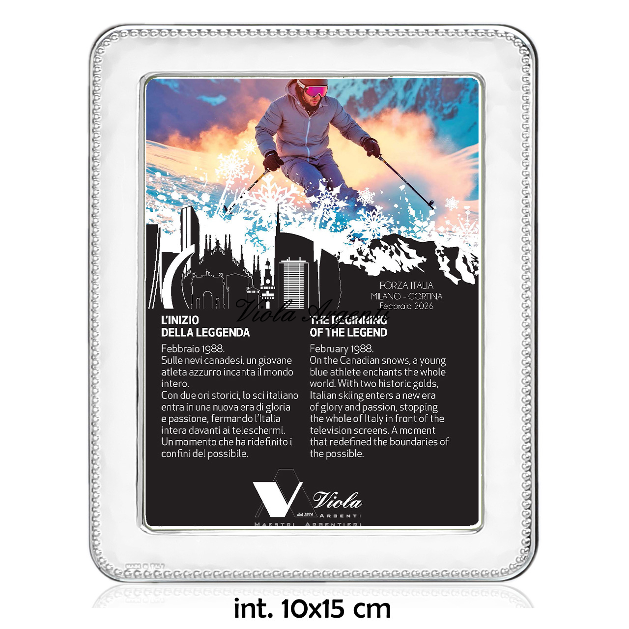 Hammered silver 999 frame with dot border - 3