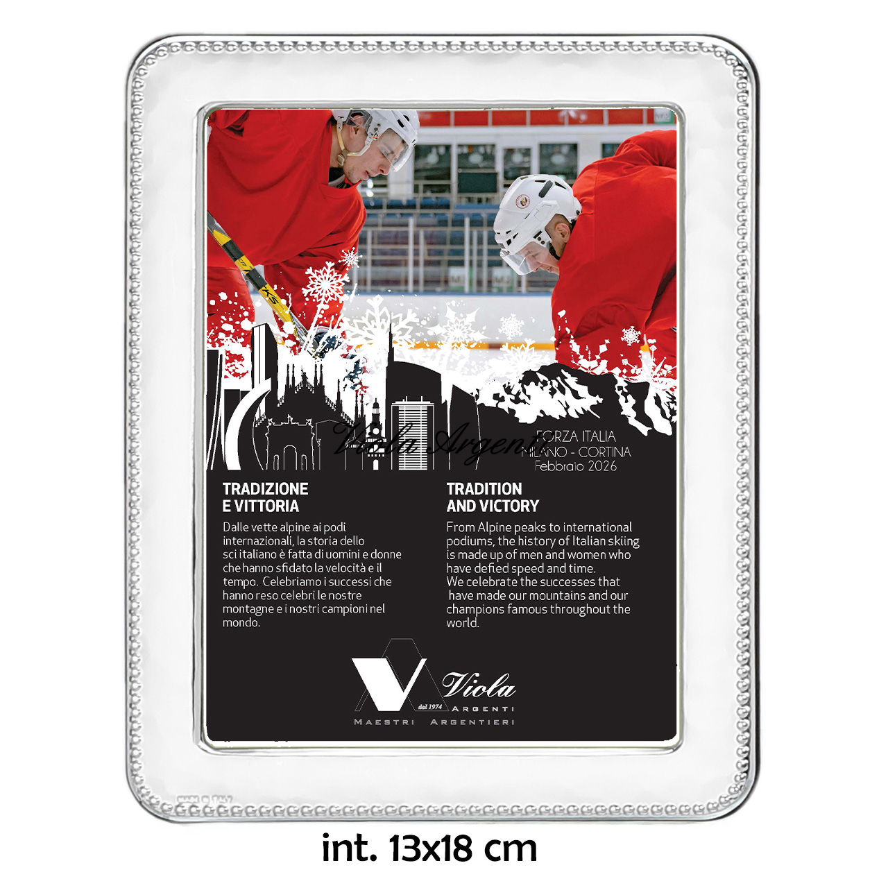 Hammered silver 999 frame with dot border - 4