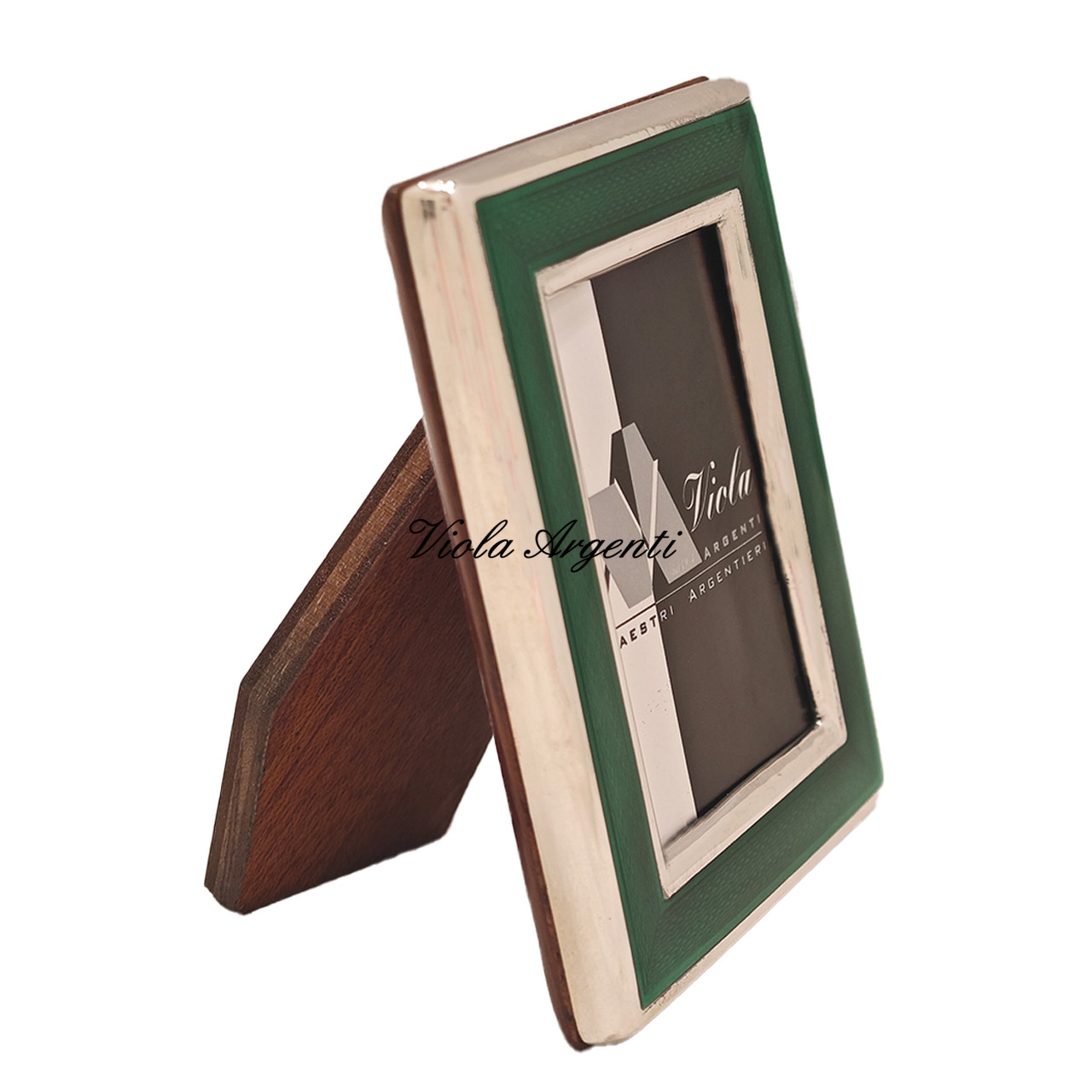 Rectangular green enamel frame