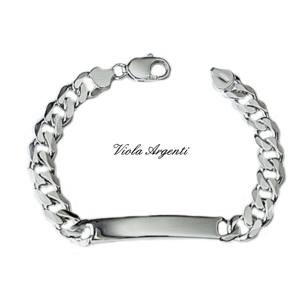 Groumette mesh bracelet with plate di . Argento online