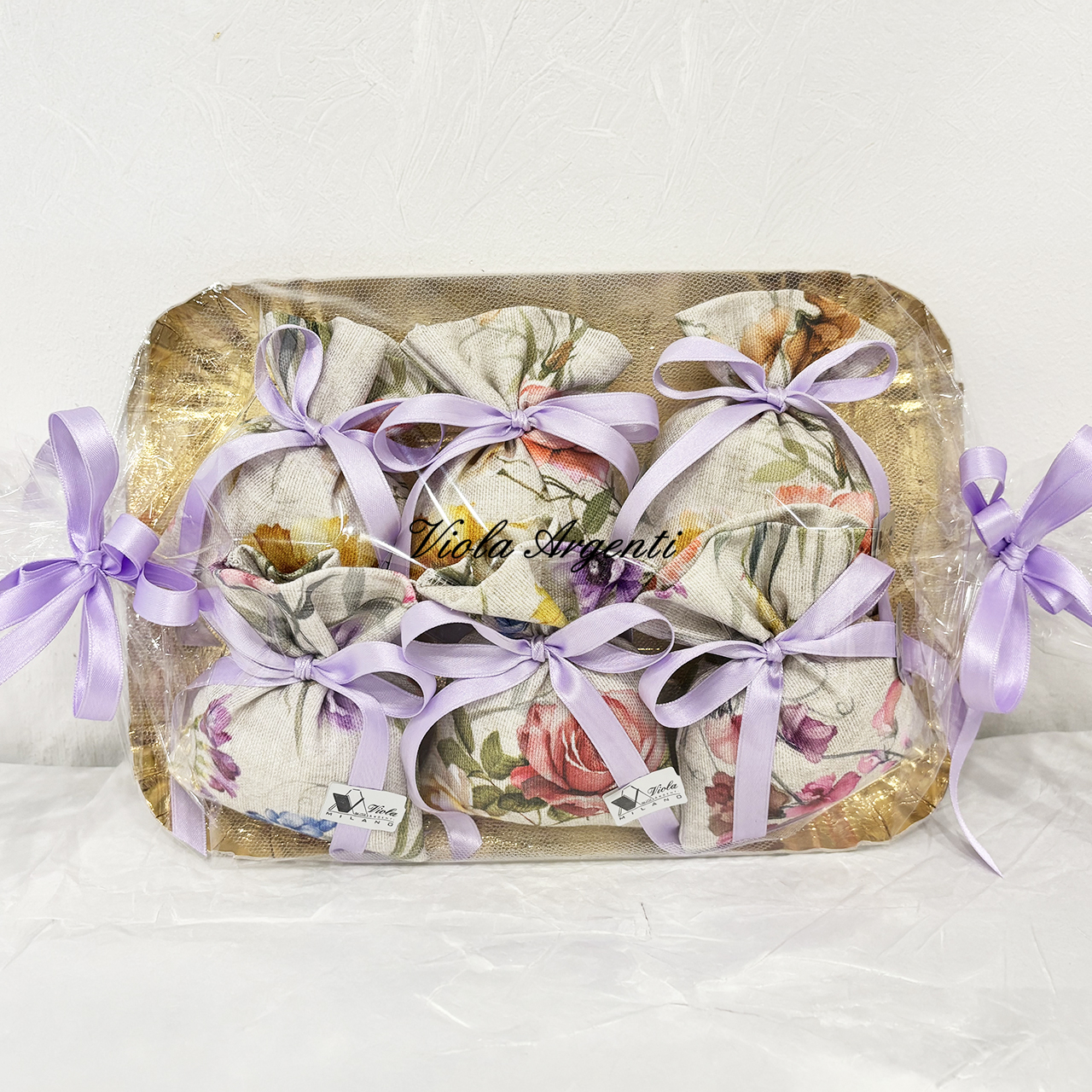 Kit 6 bomboniere fiorate