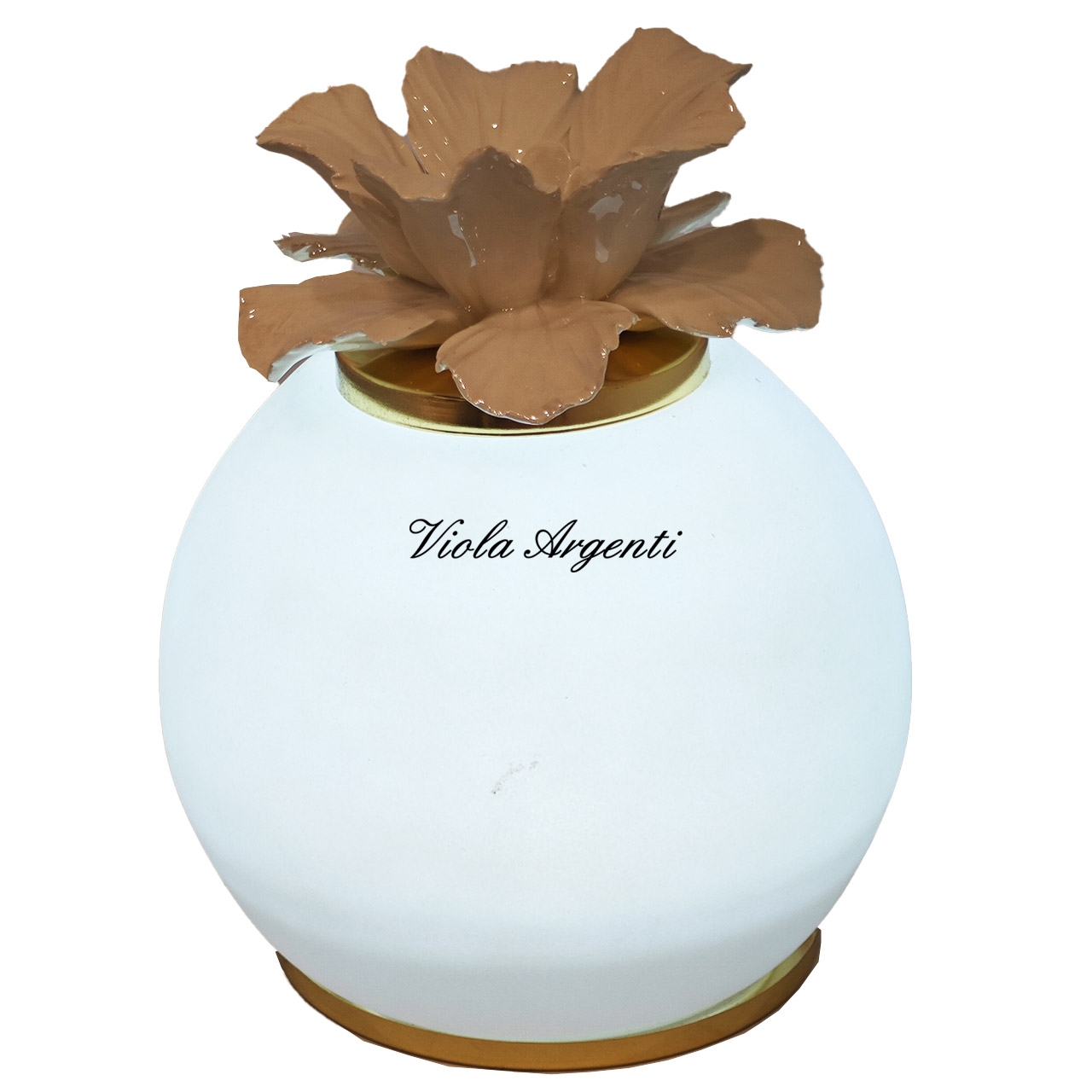 Lampada con anemone bianco