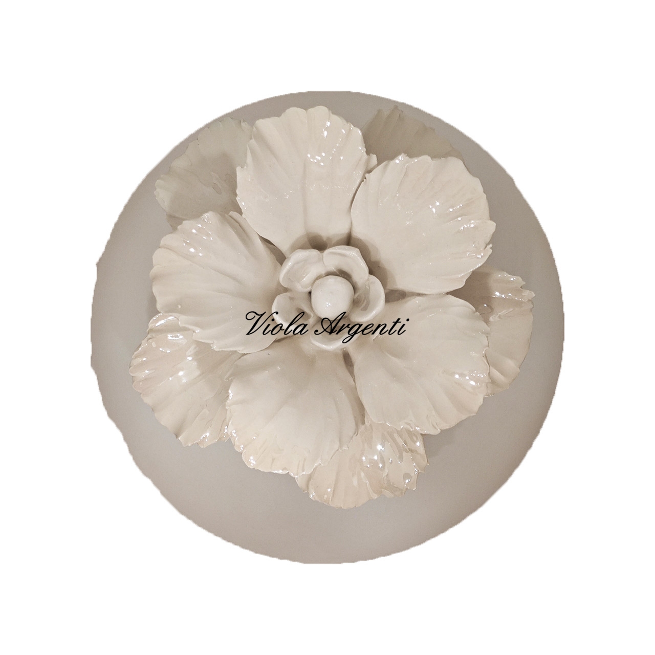 Lampada con anemone bianco - 3