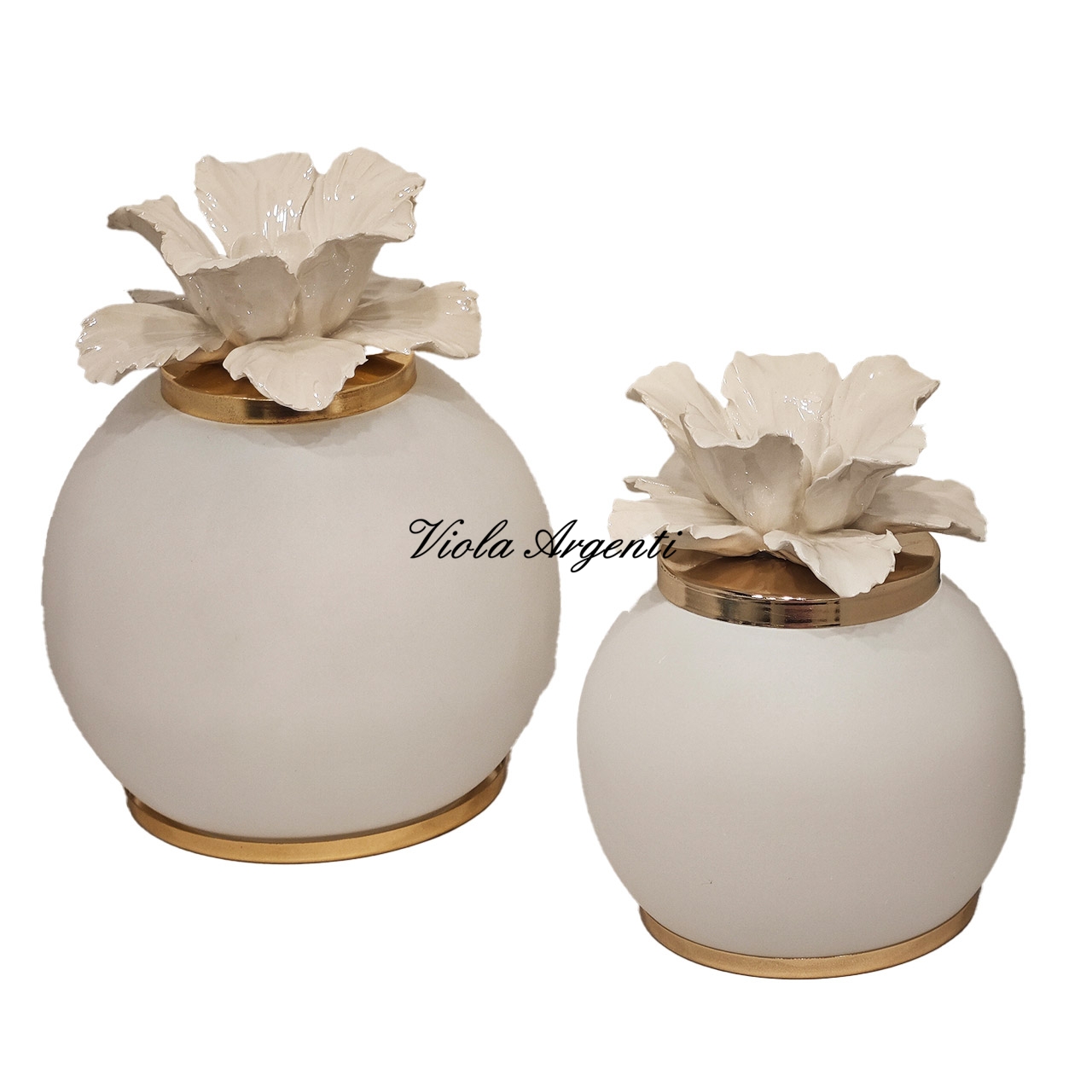 Lampada con anemone bianco - 4