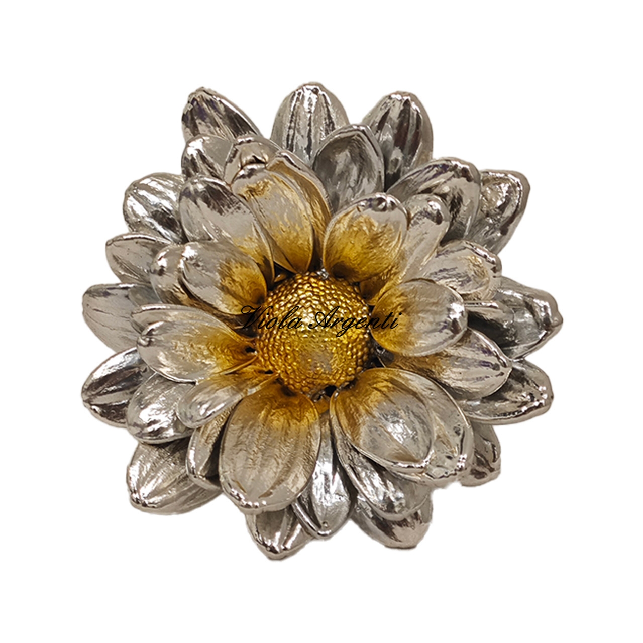 Real daisy in silver