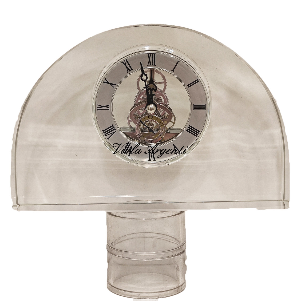 Crystal half-moon clock