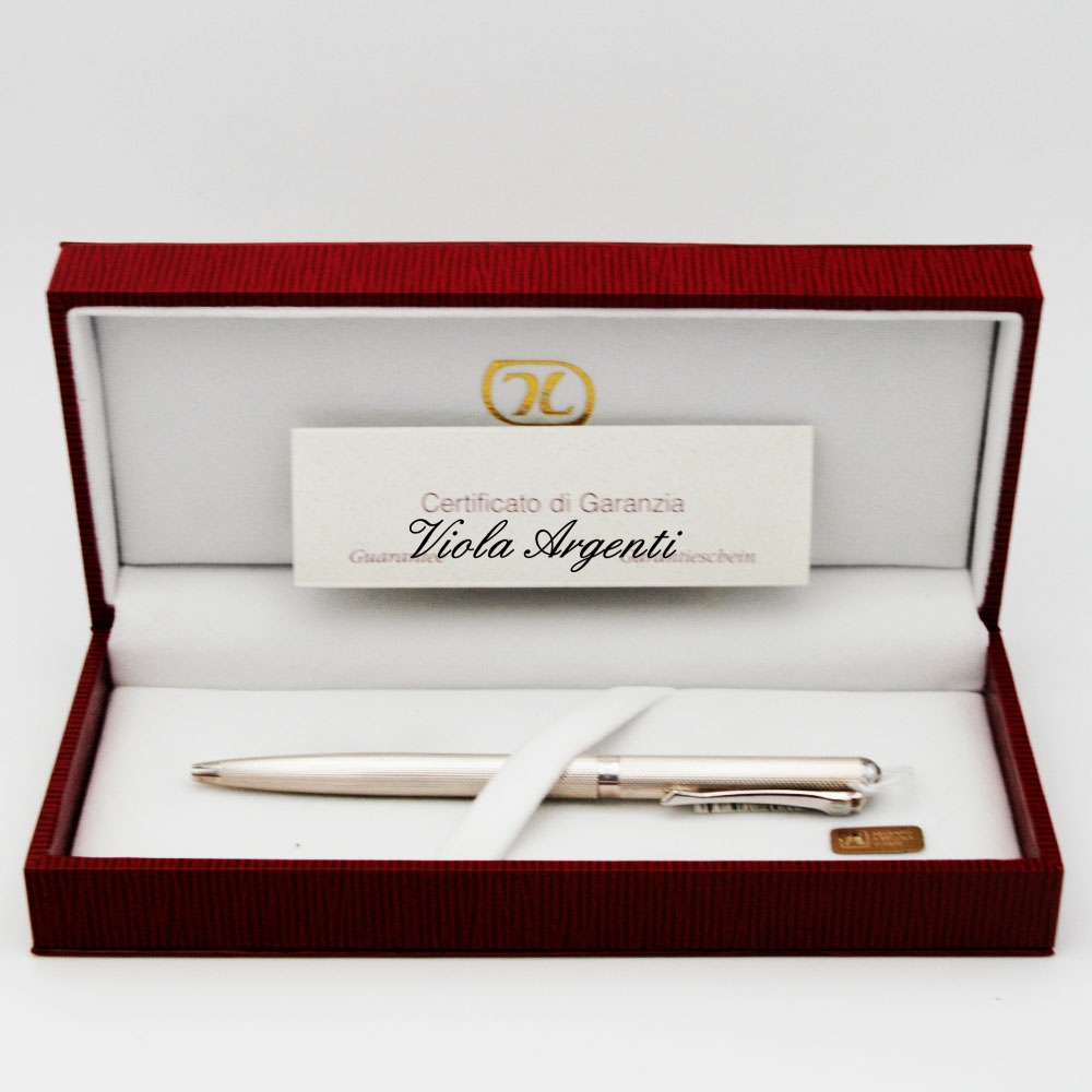 925 silver ballpoint pen with garnet design