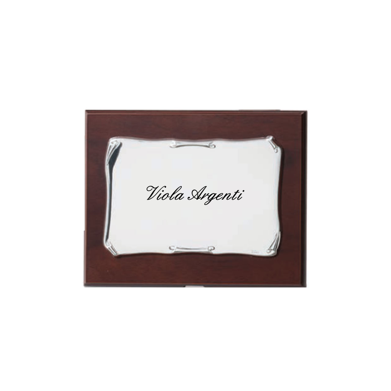 Silver parchment on wood