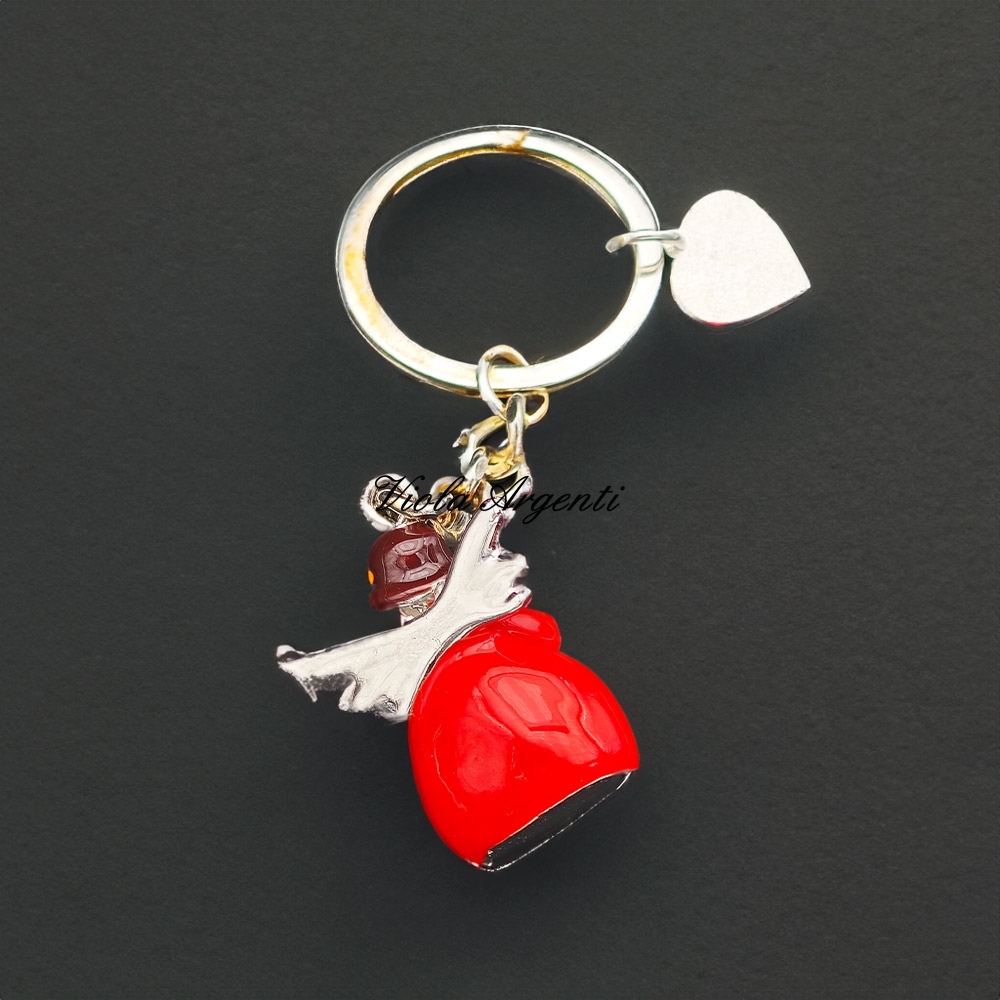 Red angel keyring with heart - 3