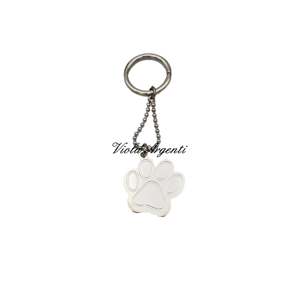 Dog footprint key ring di . Argento online