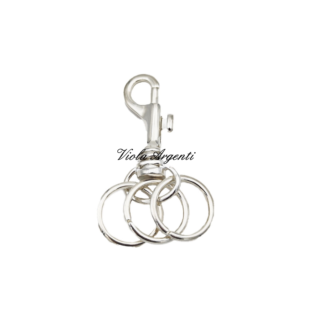 Carabiner key ring with silver rings di . Argento online