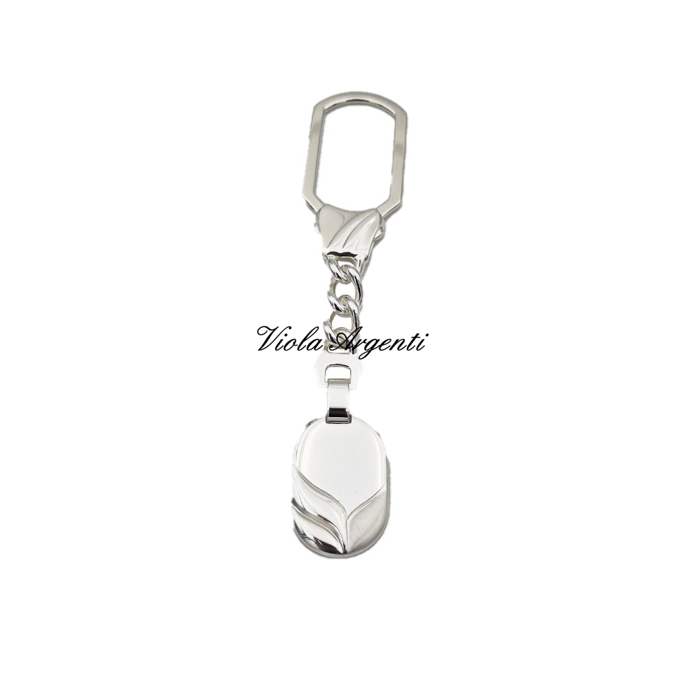 Oval silver key ring customizable di . Argento online