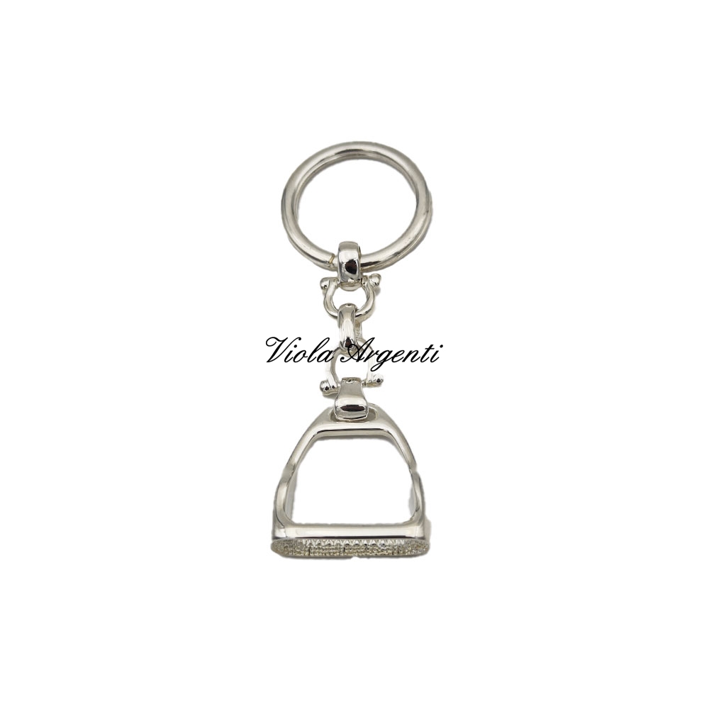 Silver horse stirrup key ring di . Argento online