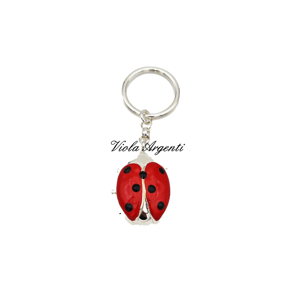 Silver key ring with ladybug - 2