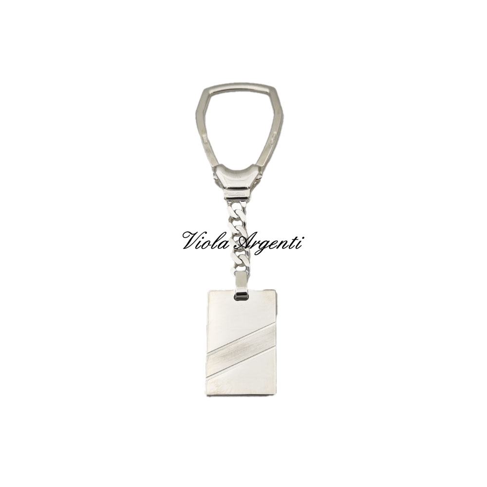 Silver key ring satin band